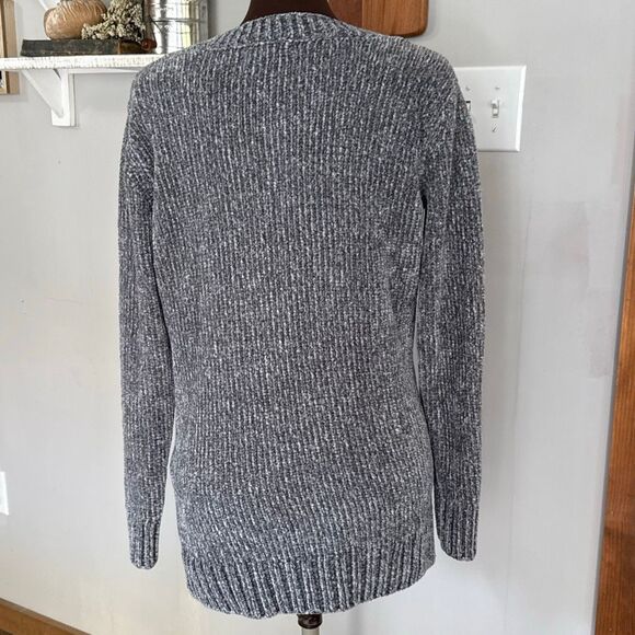 Orvis chenille v neck sweater womens size medium gray cozy soft warm comfy winte - Picture 5 of 9